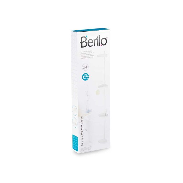 Barra de Ducha Extensible Metalica con 4 Estantes - Berilo 69x16.5cm (4 Unidades) 2