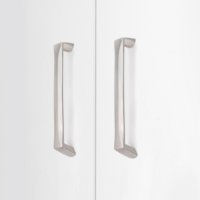 Emuca Lote de 10 tiradores para mueble Cantón, L206mm, intereje 192mm, Zamak, Níquel satinado 3