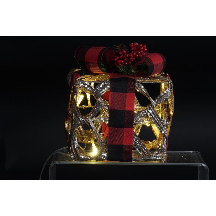 DKD Home Decor Regalo Navidad Alpina, Set 3 Piezas de Decoración LED, Fabricadas en Ratán y Purpurina, Tonalidades Natural y Rojo, Medidas 25x25x30 cm 1 DKD Home Decor Regalo Navidad Alpina, Set 3 Piezas de Decoración LED, Fabricadas en Ratán y Purpurina, Tonalidades Natural y Rojo, Medidas 25x25x30 cm 1