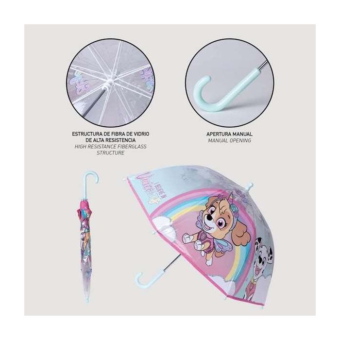 Cerdá Paraguas Manual Burbuja Paw Patrol Skye Infantil Niña Rosa 100%POE 3