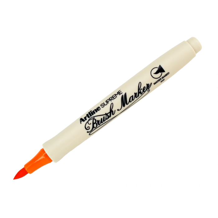 Artline Rotulador Supreme Brush EPFS Punta Pincel Trazo Fino Naranja Oscuro Base Agua para Diseñar Ilustrar Colorear 2