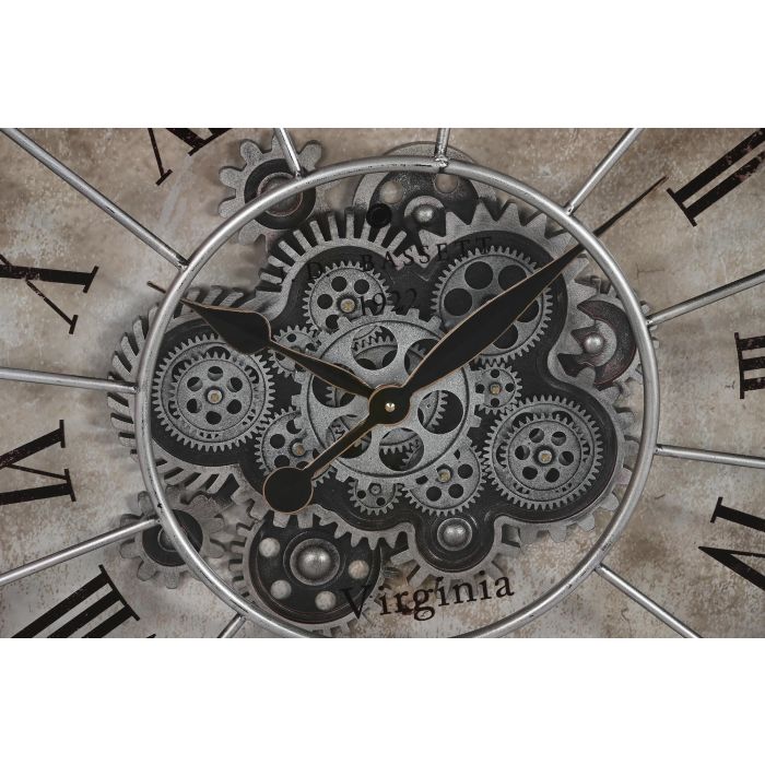 DKD Home Decor Reloj de Pared Loft Cobrizo de Hierro y Cristal con Movimiento 80 x 80 cm 2