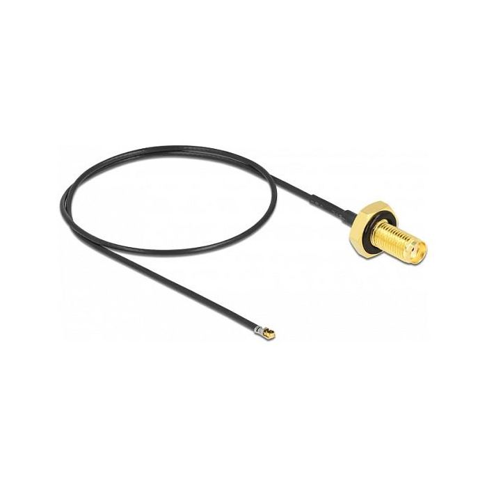 DELOCK Antena Cable SMA Hembra a MHF 4L LK Macho 1.37, 35cm, Longitud de Rosca 10mm, A Prueba de Salpicaduras, 0,35 m, Negro 0 DELOCK Antena Cable SMA Hembra a MHF 4L LK Macho 1.37, 35cm, Longitud de Rosca 10mm, A Prueba de Salpicaduras, 0,35 m, Negro 0