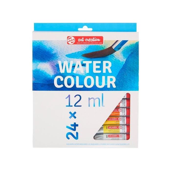 Talens Art Creation Set De Acuarelas 24 Tubos De 12 mL, Colores Surtidos, Ideal Para Artistas