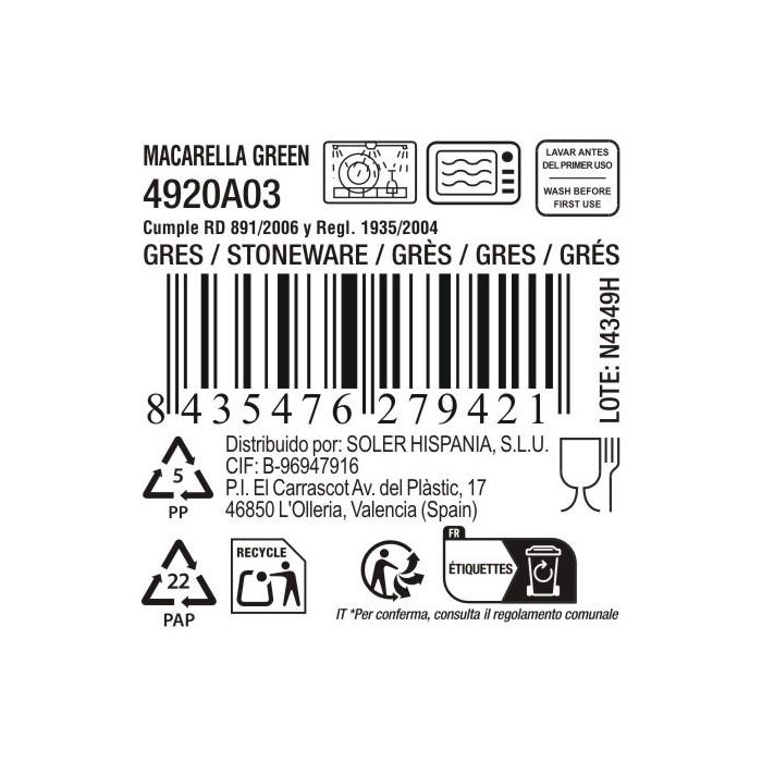 Plato Macarella Green 20,5 cm - Inde (24 Unidades) 4 Plato Macarella Green 20,5 cm - Inde (24 Unidades) 4