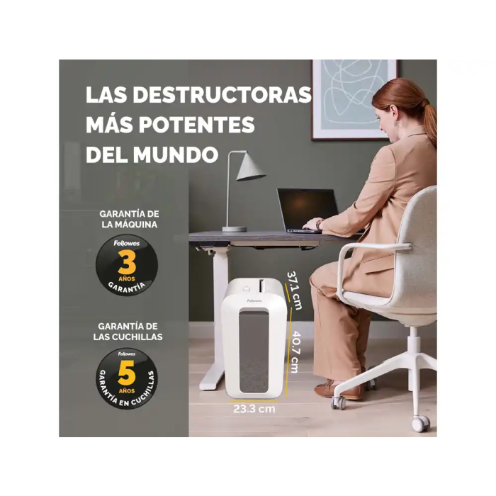 Fix Destructora LX65 para Documentos, 10 Hojas, Partículas de 4x40 mm, Seguridad P-4, Destruye Grapas, Clips y Tarjetas 7