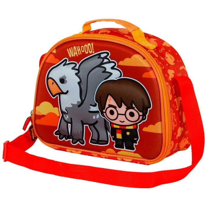 Harry Potter Bolsa Portamerienda 3D Buckbeak Naranja con Forro Isotérmico y Asa Ajustable