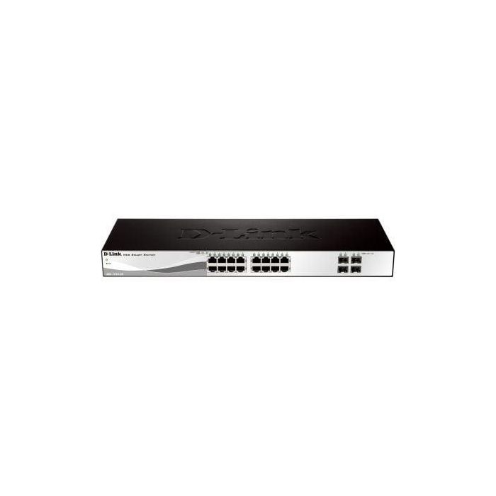SWITCH DLINK WEB SMART DGS-1210-20 - 16 PUERTOS RJ45 GIGABIT 10/100/1000 + 4 GIGABIT SFP - GESTIONADO - SOBREMESA / MONTAJE EN RACK 1