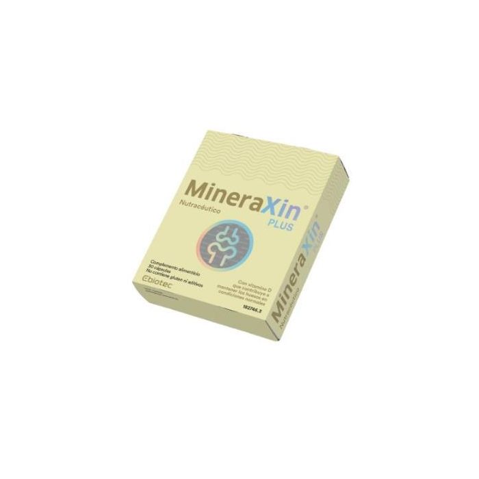 EBIOTEC Mineraxin Plus 30 Cápsulas. Complemento alimenticio para huesos y sistema inmunitario con Vitamina D3