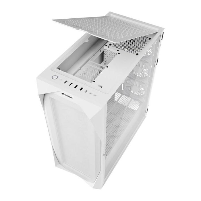 Sharkoon REV300 Torre PC Blanca Cristal Templado ATX EATX Micro-ATX Mini-ITX para Gaming