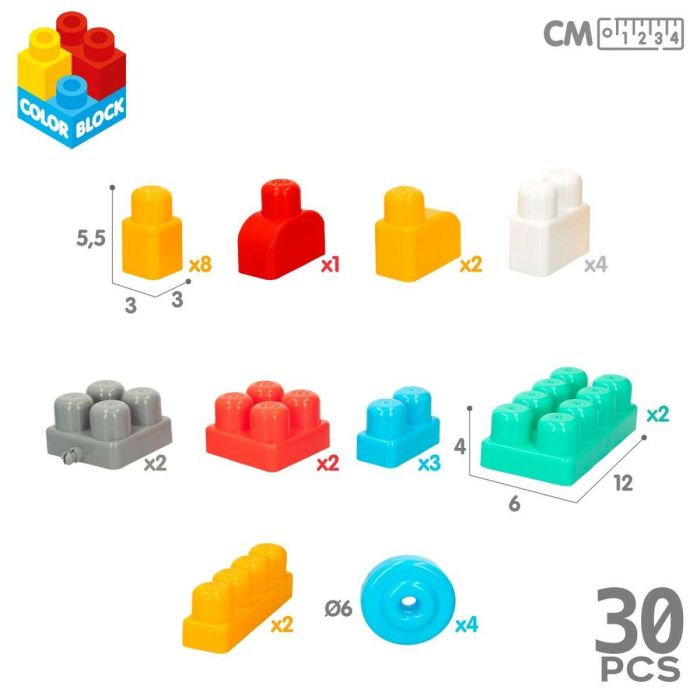 Bloques de Construcción Color Block Maleta Coche de Policía 30 piezas (2 Unidades) 1 Bloques de Construcción Color Block Maleta Coche de Policía 30 piezas (2 Unidades) 1