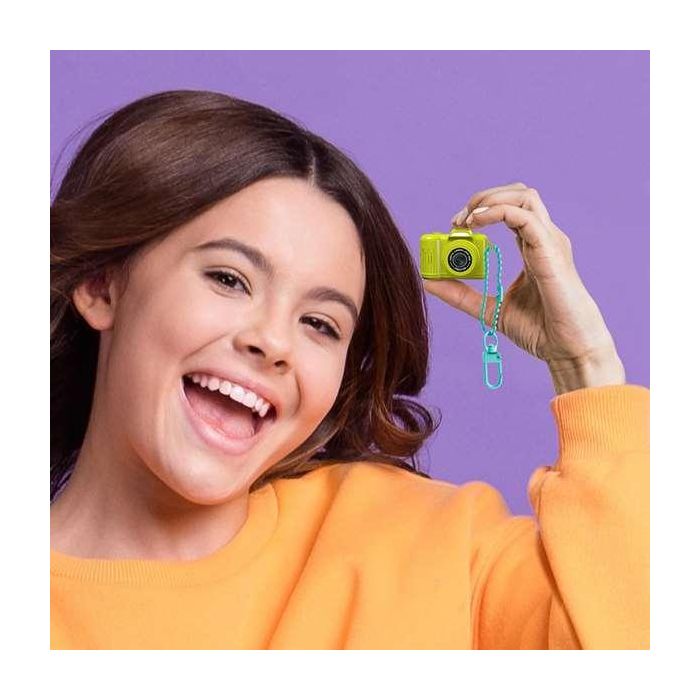 Canal Toys Mini cámara digital de llavero para fotos y vídeo, 4.2 cm, con micro SD 1GB, USB-C - Azul, violeta, rosa, amarillo, fucsia