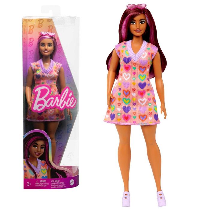 Muñeca Barbie Fashionista Vestido Corazones Hjt04 Mattel