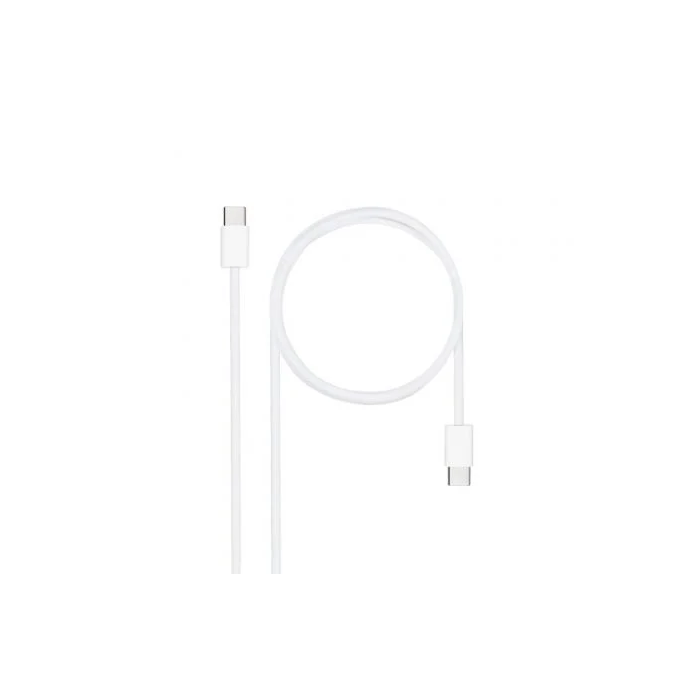NANO CABLE 10.01.6001-CO Cable USB-C 2.0 Macho a USB-C 2.0 Macho 3A 60W Blanco 1 Metro 1