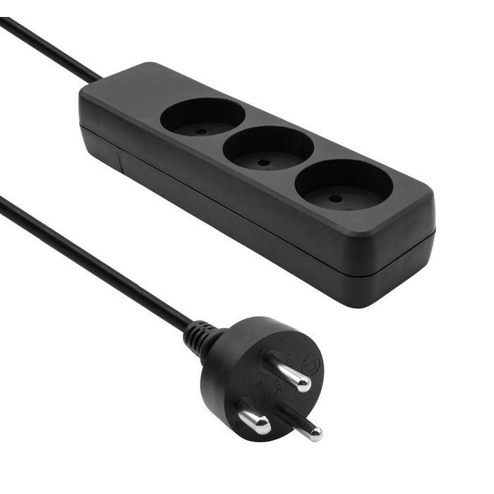 MicroConnect Danish Power Strip 3-way Black 5m cable MicroConnect Danish Power Strip 3-way Black 5m cable