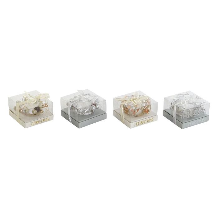 Vela DKD Home Decor Dorado Plateado Navidad 10.5 x 10.5 x 7 cm 10,5 x 10,5 x 7 cm (4 Unidades)