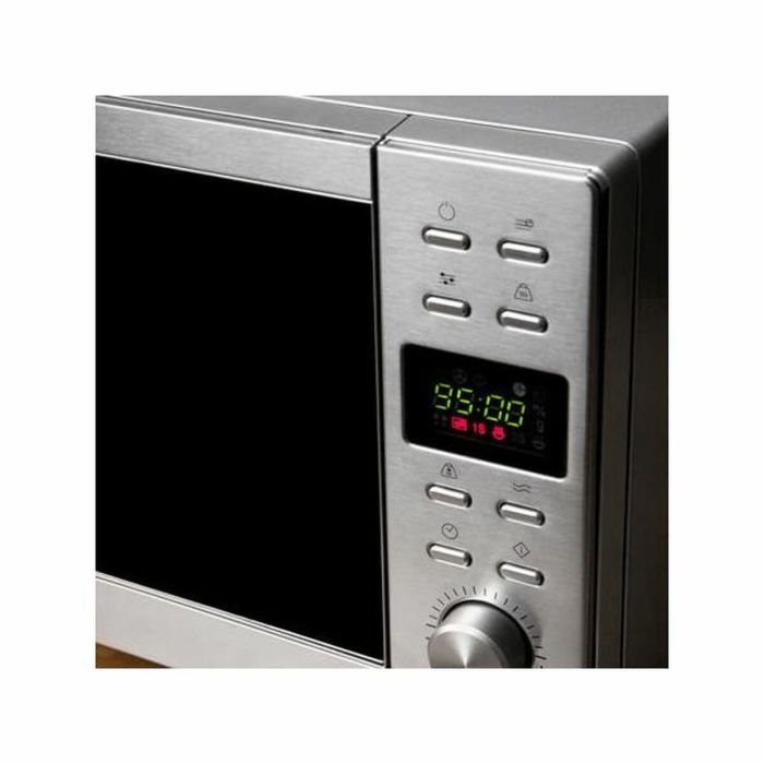 Cecotec 01398 Microondas Encimera Sin Plato Digital 20L 700W Negro Acero, 8 Programas, Descongelación, Interior Cerámico Fácil Limpieza 1