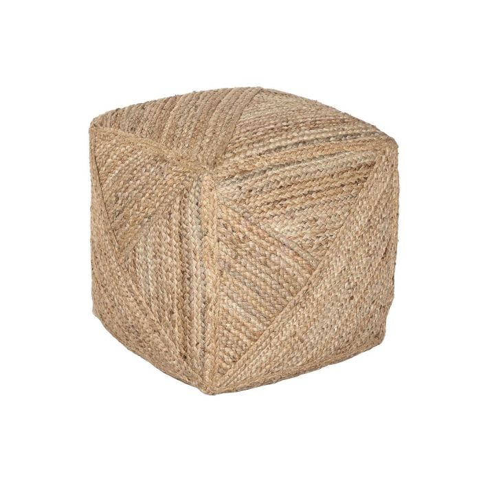 DKD Home Decor Reposapiés Boho de Yute Natural 45 x 48 x 45 cm – Hecho a Mano para un Estilo Natural y Confortable