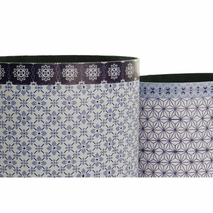 DKD Home Decor Papelera Sixties Diseño Retro, Set de 2 Unidades, en Lienzo y Madera, Colores Azul y Blanco, Dimensiones 23x35.3x31.5 cm 2 DKD Home Decor Papelera Sixties Diseño Retro, Set de 2 Unidades, en Lienzo y Madera, Colores Azul y Blanco, Dimensiones 23x35.3x31.5 cm 2