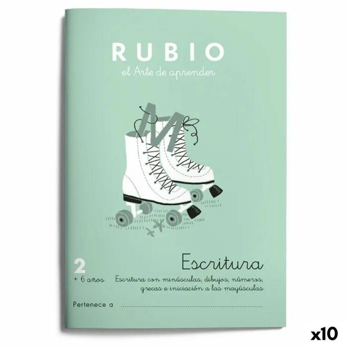Cuaderno de escritura y caligrafía Rubio Nº2 A5 Español 20 Hojas (10 Unidades) Cuaderno de escritura y caligrafía Rubio Nº2 A5 Español 20 Hojas (10 Unidades)