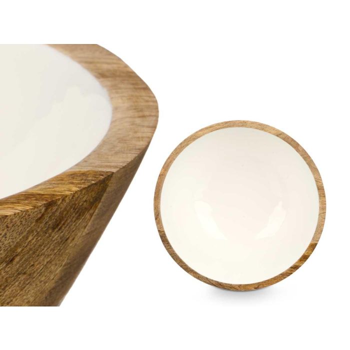 Bol 24 Cm Madera Mango Blanco Giftdecor (6 Unidades) 3 Bol 24 Cm Madera Mango Blanco Giftdecor (6 Unidades) 3