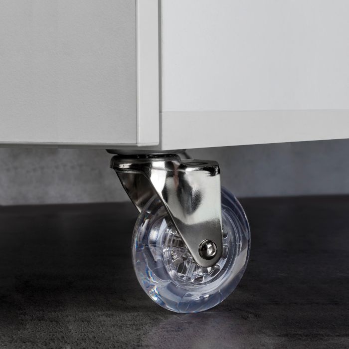 Emuca Lote de 4 ruedas Slip transparentes con placa de montaje, diámetro 75mm, Acero y Plástico 3