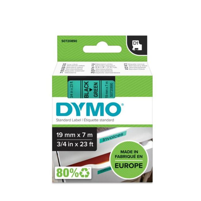Cinta Laminada para Rotuladoras Dymo D1 45809 LabelManager™ Negro Verde (5 Unidades) 1 Cinta Laminada para Rotuladoras Dymo D1 45809 LabelManager™ Negro Verde (5 Unidades) 1