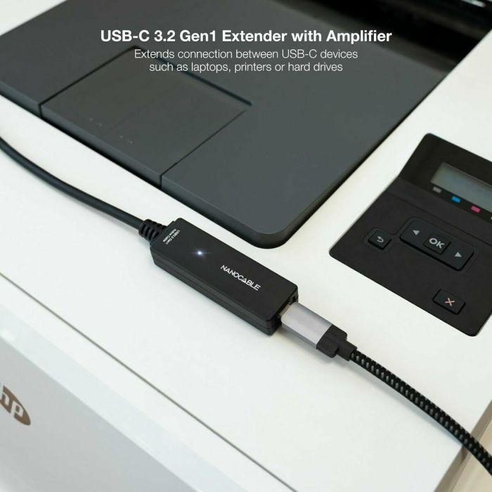 Cable USB NANOCABLE USB 3.2 amplif. C/M-C/H 5m Negro 5 m 3 Cable USB NANOCABLE USB 3.2 amplif. C/M-C/H 5m Negro 5 m 3