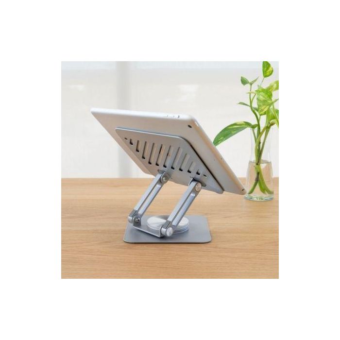 TooQ PH-NARVI-S Soporte Elevador para Tablet hasta 13 Pulgadas, Giratorio 360°, Ajustable, Plata 2