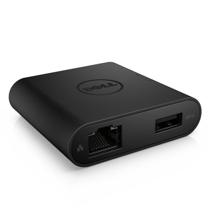 Dell DA200 Adaptador USB-C Multipuerto a HDMI, VGA, Gigabit Ethernet y USB 3.0 para Portátiles. Reemplaza Múltiples Dongles 3