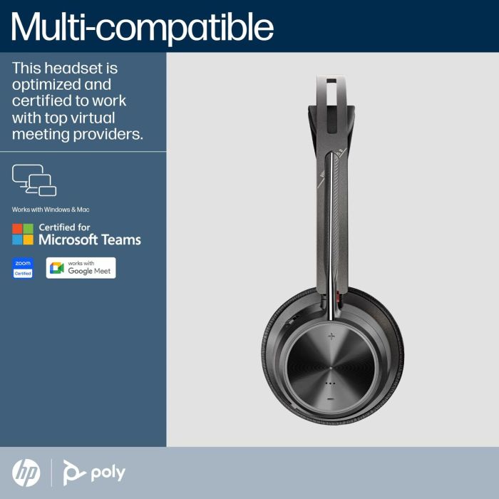 HP Poly Voyager Focus 2-M Auriculares USB-C-C Inalámbricos y Alámbricos para Oficina, Cancelación Activa de Ruido, Certificado para Microsoft Teams, Negro HP Poly Voyager Focus 2-M Auriculares USB-C-C Inalámbricos y Alámbricos para Oficina, Cancelación Activa de Ruido, Certificado para Microsoft Teams, Negro