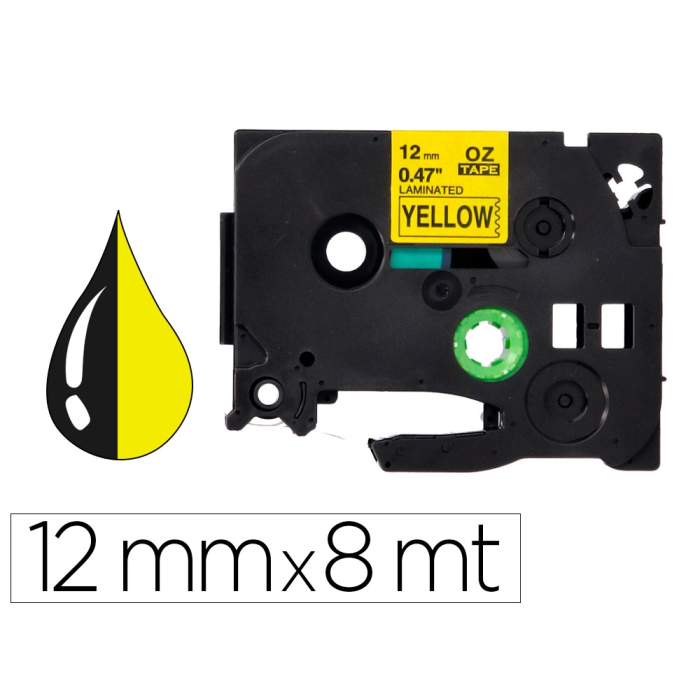 Q-connect TZE-631 Cinta Compatible Brother Etiquetadora, Amarillo-Negro, 12mm Ancho, 8m Largo Q-connect TZE-631 Cinta Compatible Brother Etiquetadora, Amarillo-Negro, 12mm Ancho, 8m Largo
