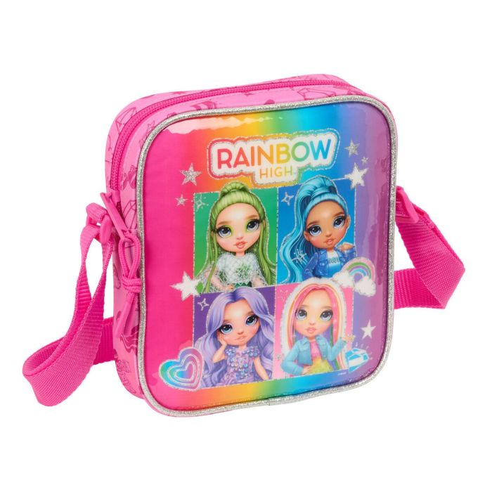 Bolso Bandolera Rainbow High Shine Multicolor 16 x 18 x 4 cm