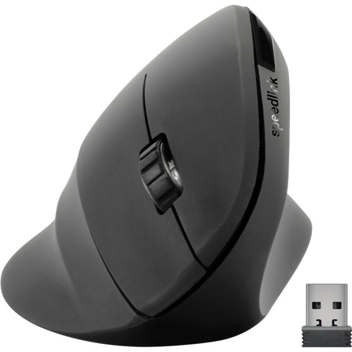 Speedlink SL-630019-RRBK Ratón inalámbrico PIAVO Ergonómico Vertical Óptico 1600 DPI para Oficina Negro