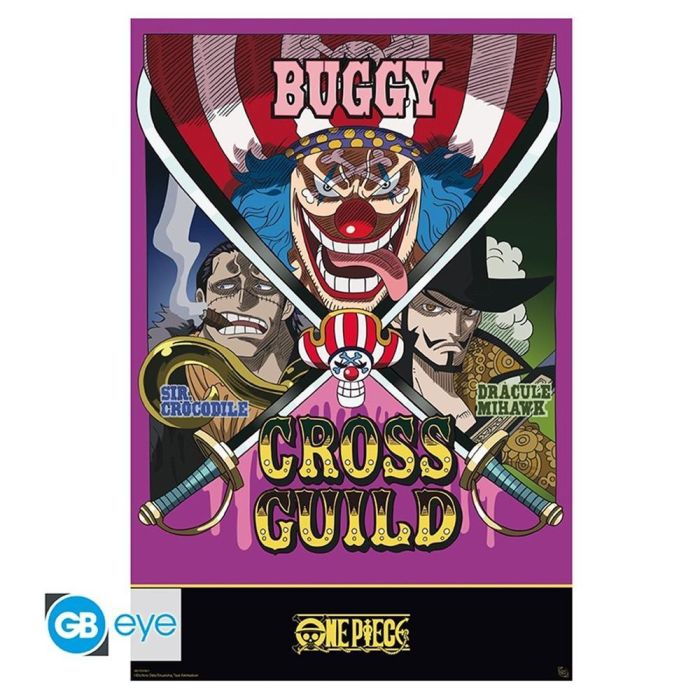 Gb Eye Póster One Piece Maxi - Cross Guild con Mihawk, Crocodile y Buggy - 91,5 x 61 cm