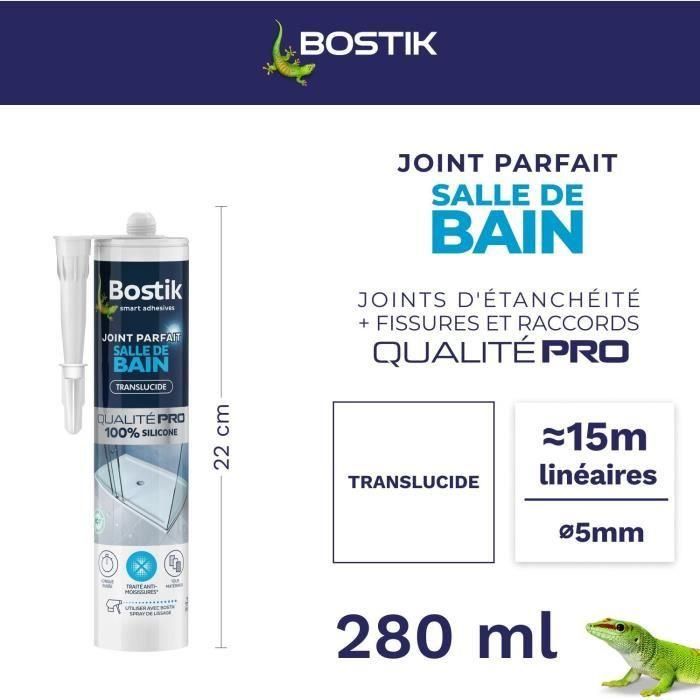 Bostik BOS3549212486419 Sellador de Silicona Perfect Joint Antimoho Transparente para Baño y Cocina 280 ml 1 Bostik BOS3549212486419 Sellador de Silicona Perfect Joint Antimoho Transparente para Baño y Cocina 280 ml 1