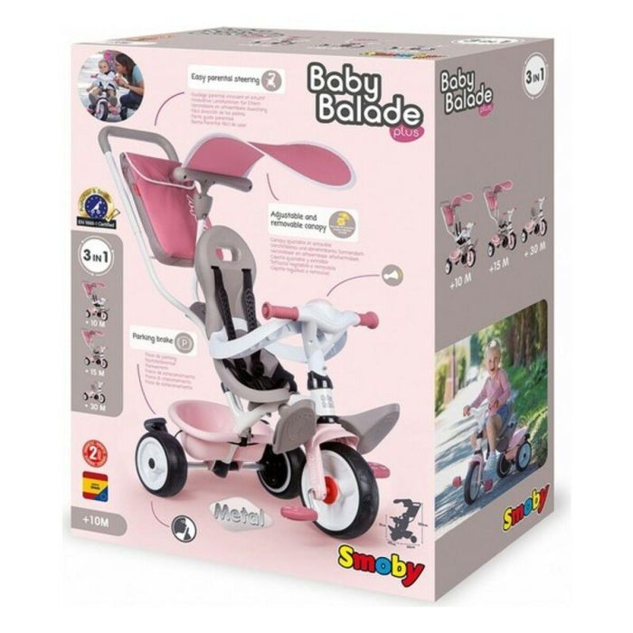 Triciclo Baby Balade Plus Rosa - SMOBY 4