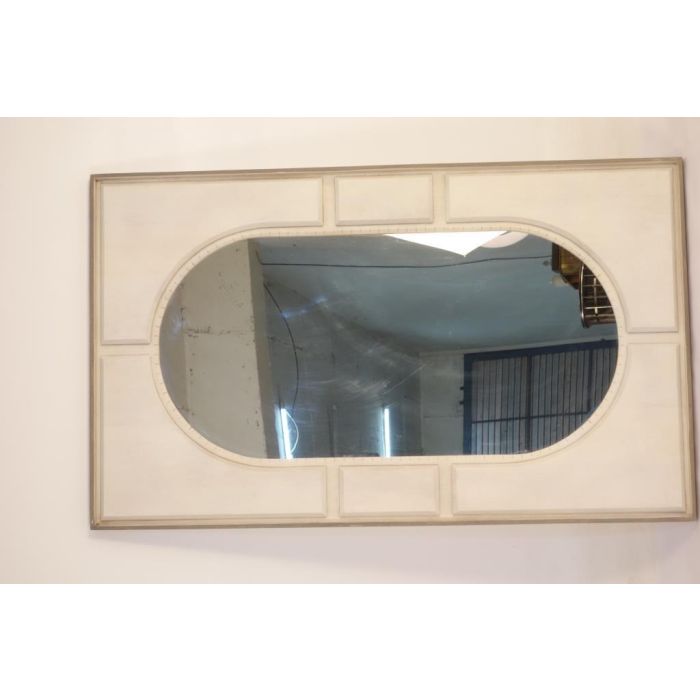 DKD Home Decor Espejo Moderno de Pared Colección Cruz Rombo Blanco en Madera de Mango 154 x 94 x 4 cm