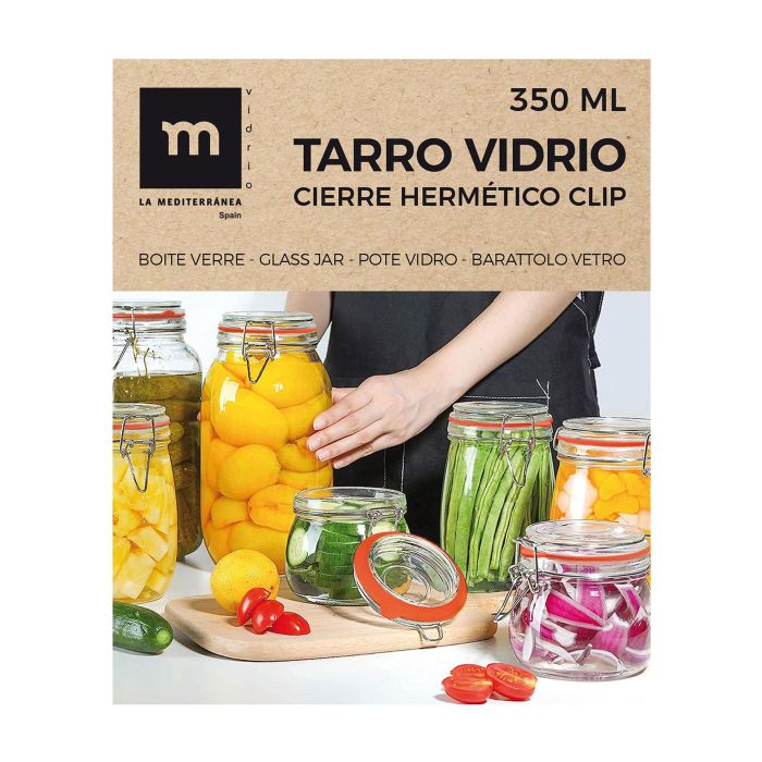 La Mediterranea Tarro Hermético de Vidrio con Cierre Clip 350 ml (12 Unidades) 13