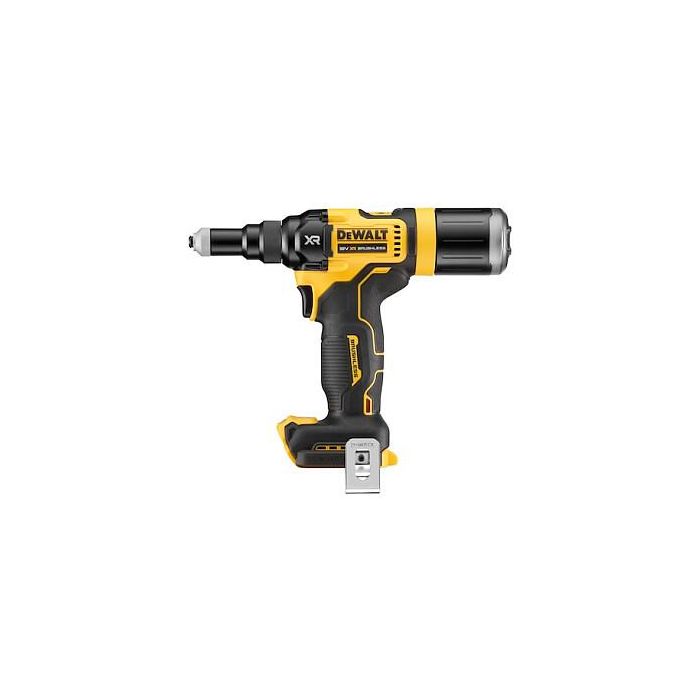 DeWALT DCF403NT-XJ Pistola de Remaches a Batería 18V, para Aluminio y Acero Inoxidable (2.4, 3.2, 4, 4.8 mm), 10000 kN, Incluye Funda, Negro/Amarillo