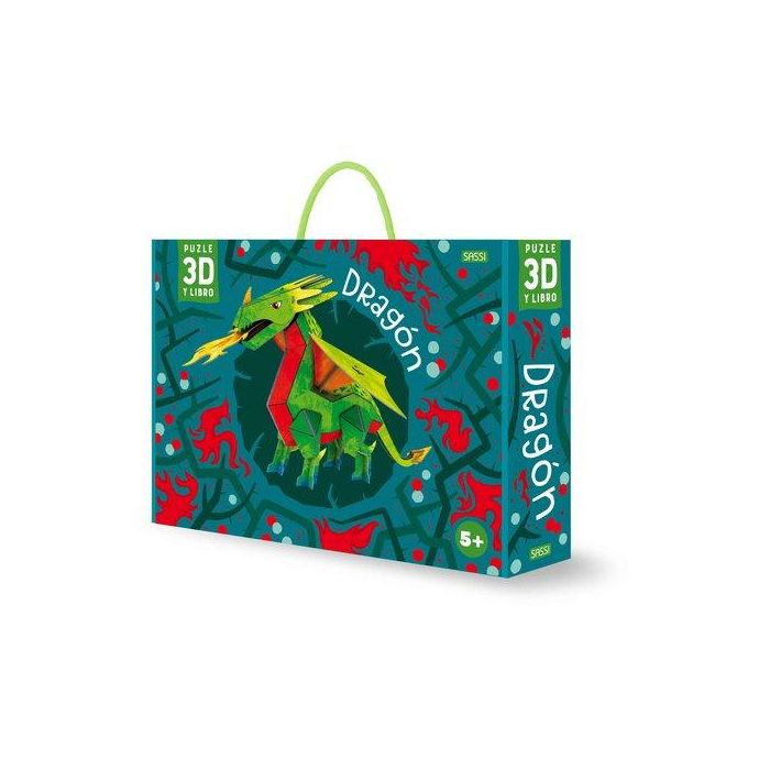 Puzle 3D Y Libro Sassi Manolito Books Dragon 3D 55 Piezas (+5 Años)