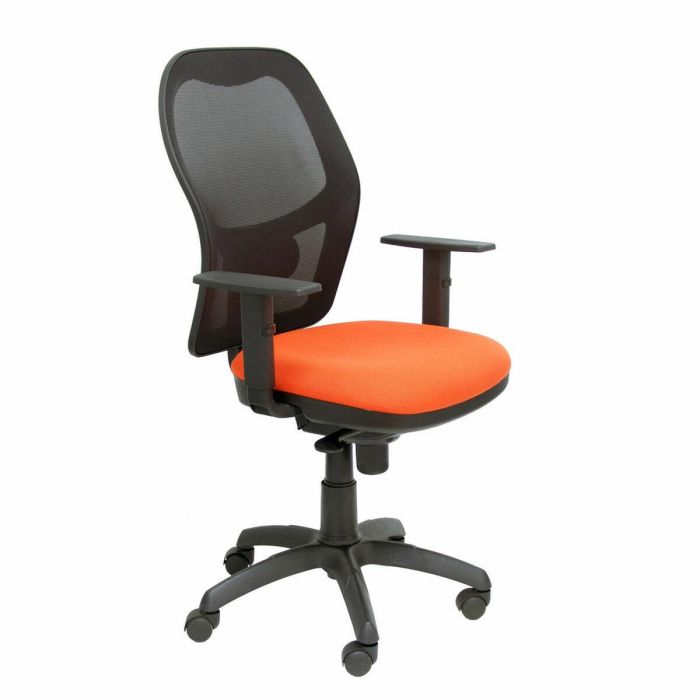 PIQUERAS Y CRESPO Silla Jorquera malla negra asiento bali naranja PIQUERAS Y CRESPO Silla Jorquera malla negra asiento bali naranja
