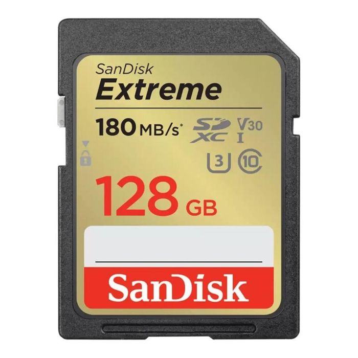 SanDisk Tarjeta Memoria Extreme PLUS 128 GB SDXC UHS-I U3 Clase 10 hasta 190 MB/s Lectura, 90 MB/s Escritura 4K UHD