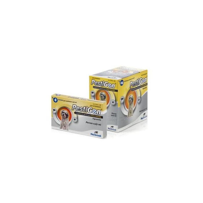 Pestigon Spot On Fipronilo 67 mg para Perros 2-10 kg Antiparasitario Pulgas y Garrapatas 24 Pipetas