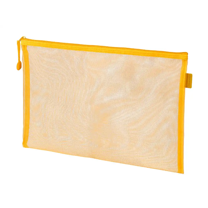 Liderpapel Bolsa zipper bag de Poliéster Transpirable Multiusos Din A4, Amarillo 2 Liderpapel Bolsa zipper bag de Poliéster Transpirable Multiusos Din A4, Amarillo 2