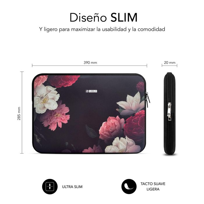 Subblim Neoprene Trendy Sleeve 15,6" Flowers SUBLS-SKIN151 3