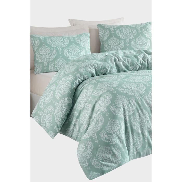 Juego de cama ASI8684283345625 - Funda nórdica 220x240 cm + 2 fundas almohada 60x60 cm - Algodón/Poliéster Verde 3 Juego de cama ASI8684283345625 - Funda nórdica 220x240 cm + 2 fundas almohada 60x60 cm - Algodón/Poliéster Verde 3