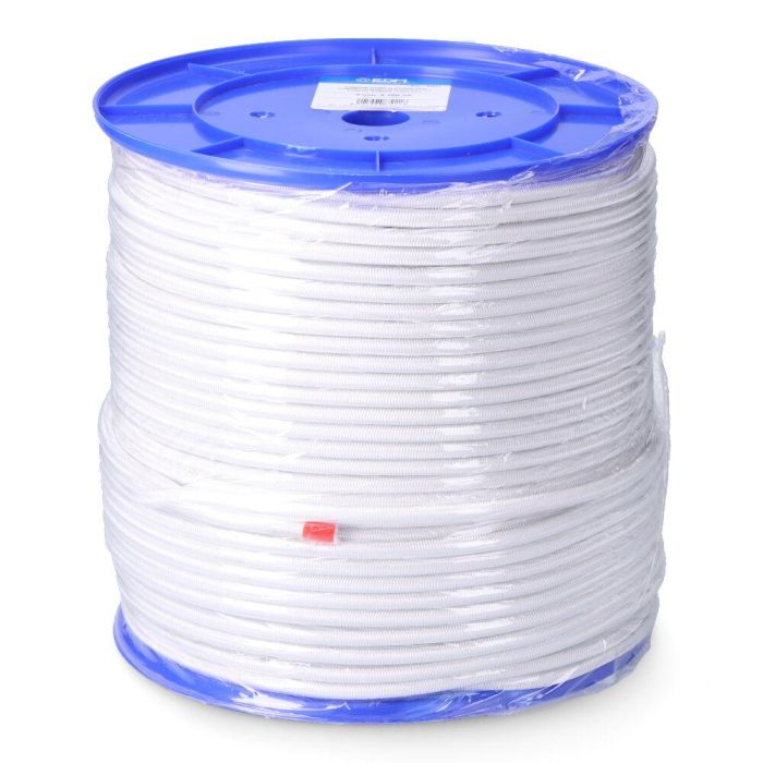 Cordón goma elástica poliéster blanco 6 mm x 200 m 2 Cordón goma elástica poliéster blanco 6 mm x 200 m 2