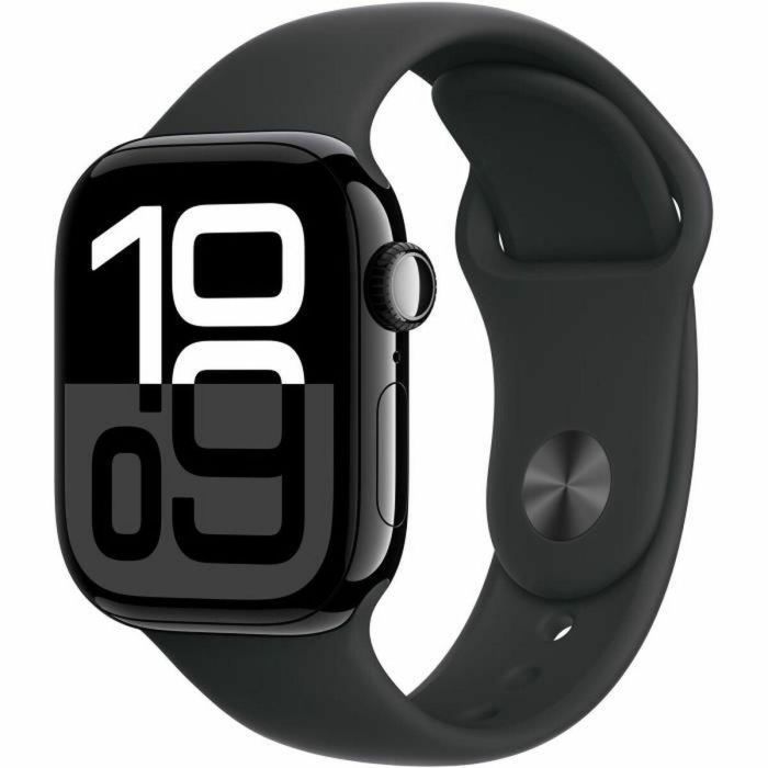 Apple Watch Series 10 GPS - 42 mm - Caja de aluminio en negro azabache - Correa deportiva negra - M/L