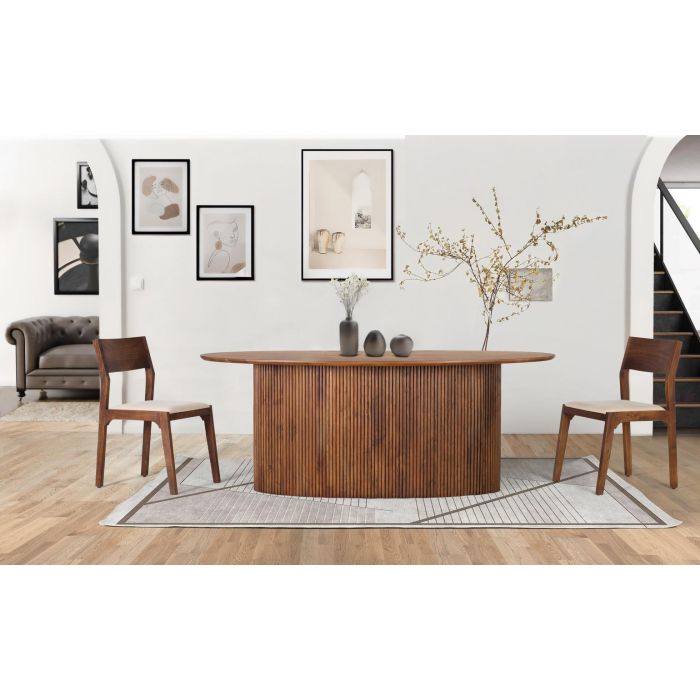 GINER Y COLOMER Mesa de Comedor Ovalada de Madera de Acacia 200 cm 3 GINER Y COLOMER Mesa de Comedor Ovalada de Madera de Acacia 200 cm 3